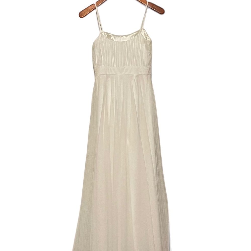 Monique Lhuillier Empire Waist Bridesmaid Bride Wedding Dress Minimalist Size 0 - Picture 7 of 8
